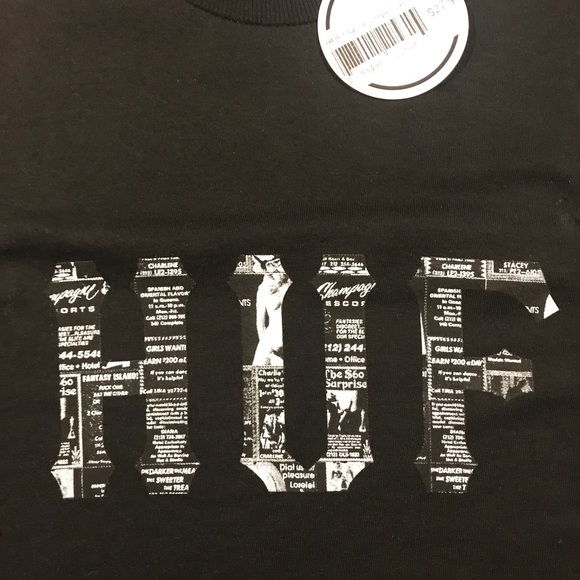 HUF Classic Logo Classifieds T-Shirt - Picture 2 of 4